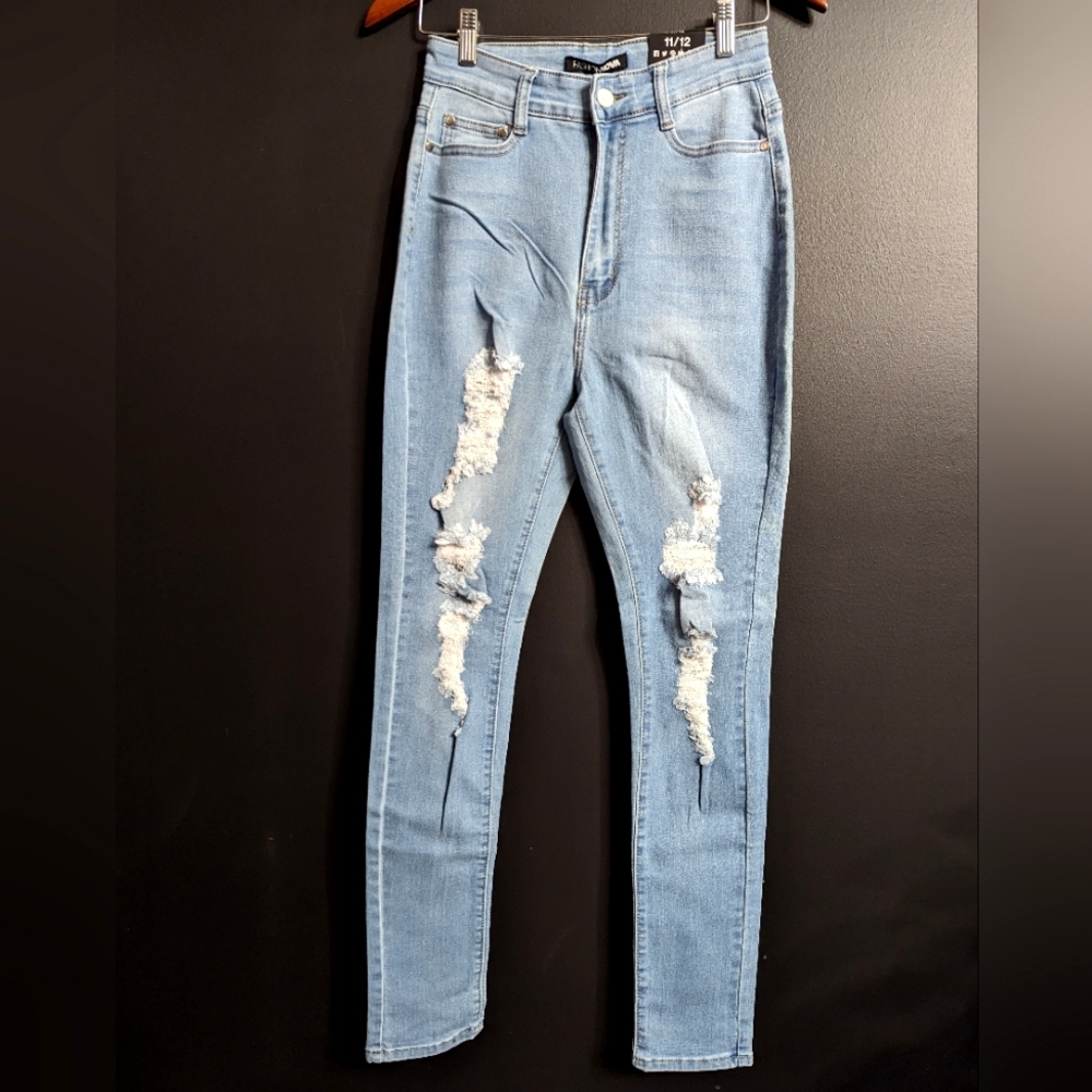Fashion Nova Distressed Stretchy High Waist Denim